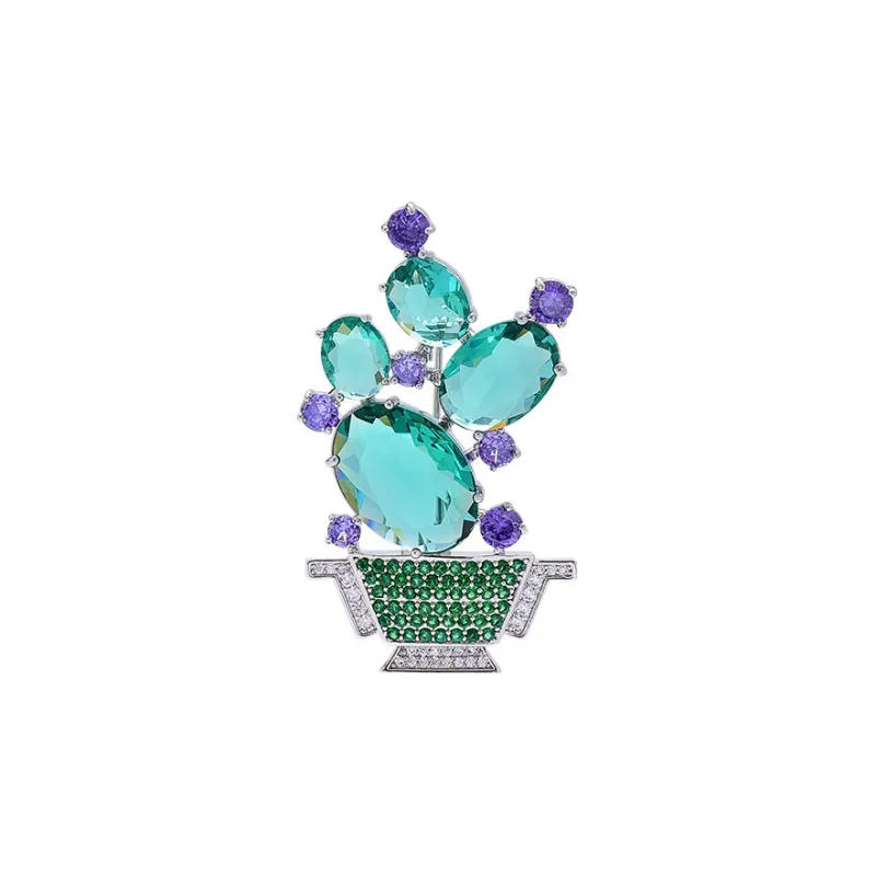 ROYALSASA Faux Crystal Brooches Women's-0