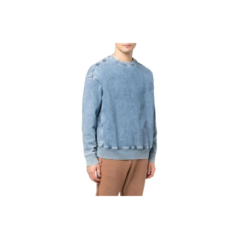 DIESEL D Krib Washed denim Sweatshirt-2