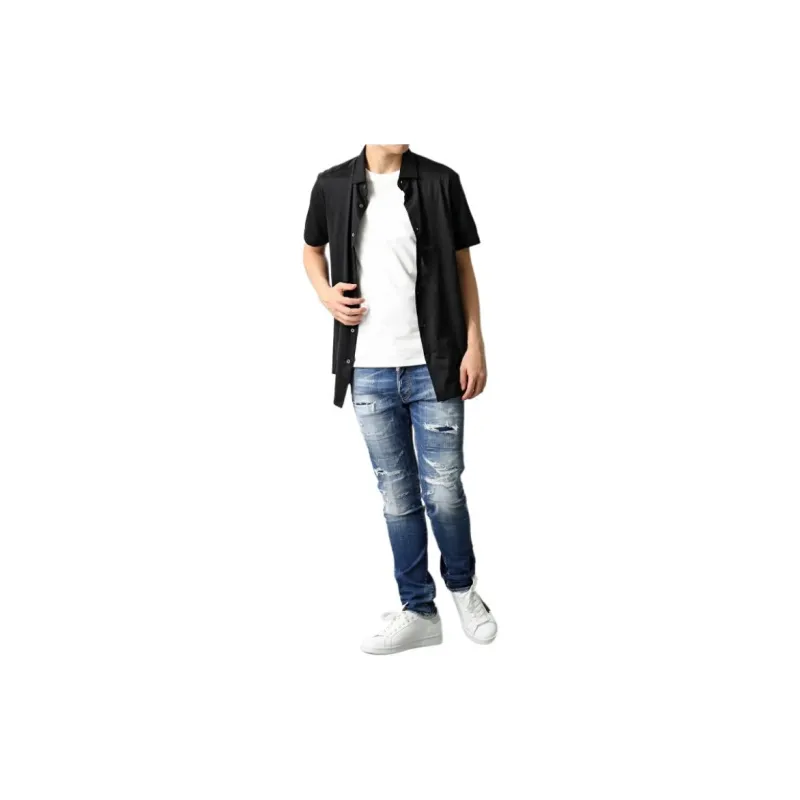 EMPORIO ARMANI Asv Short sleeved Lyocell blend Jersey Shirt-3