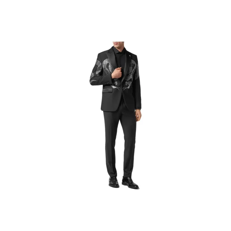 PHILIPP PLEIN Crystal embellished Single breasted Blazer-1