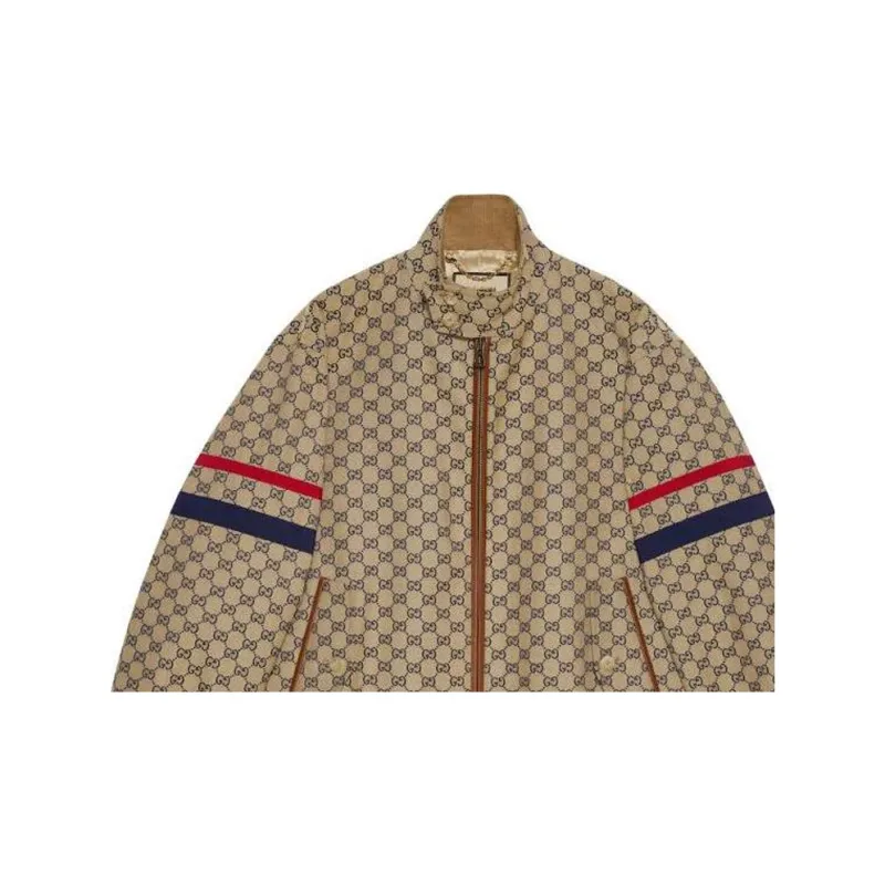 GUCCI Gg Cotton Canvas Bomber Jacket-6