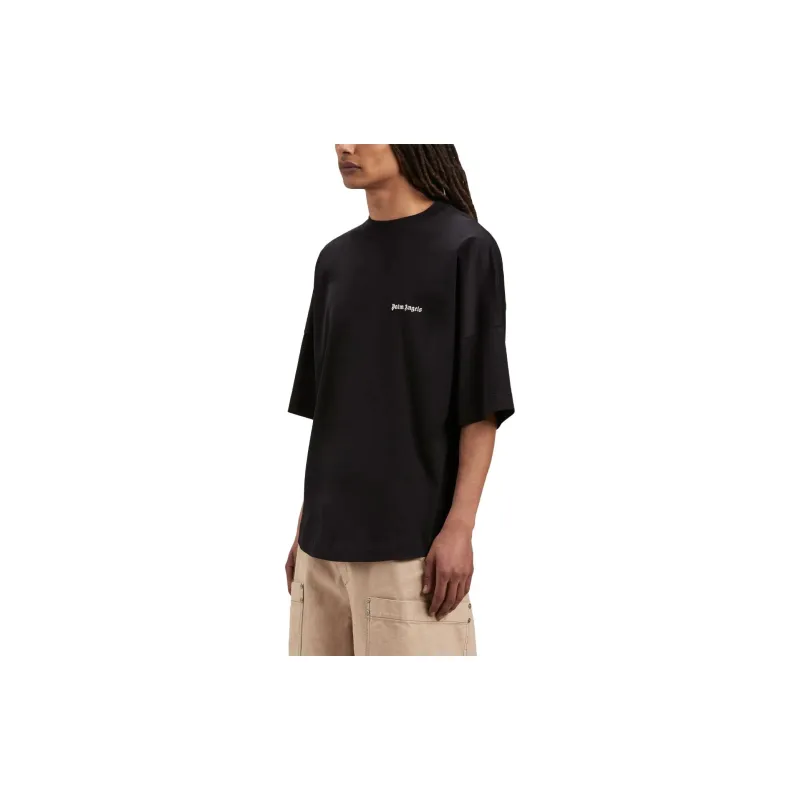 PALM ANGELS Logo Embroidered Cotton T Shirt-4