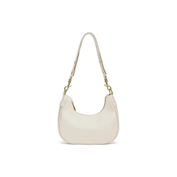 ST&SAT Synthetic Leather Shoulder Bag Crescent Bag Regular Women's Pearl White