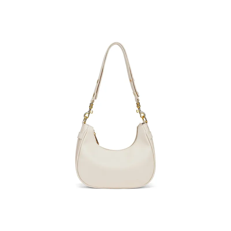 ST&SAT Synthetic Leather Shoulder Bag Crescent Bag Regular Women's Pearl White-0