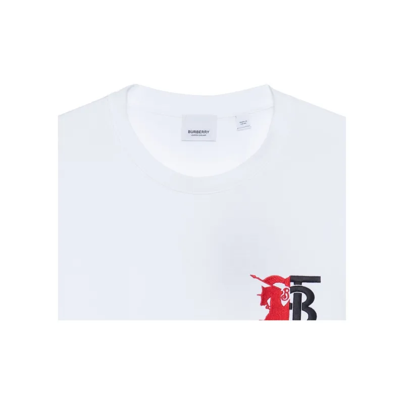 Burberry Contrast Logo Graphic Cotton T shirt-8