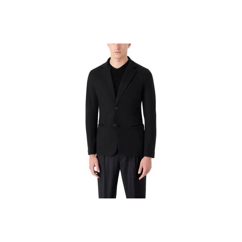 GIORGIO ARMANI Icon Single breasted Jacket In Pure Cashmere Jersey Cloth-6