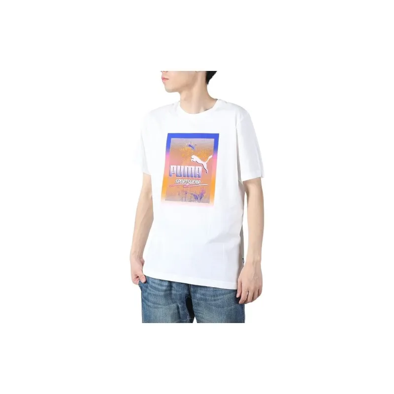 PUMA GRAPHICS T Shirt Men's White-3