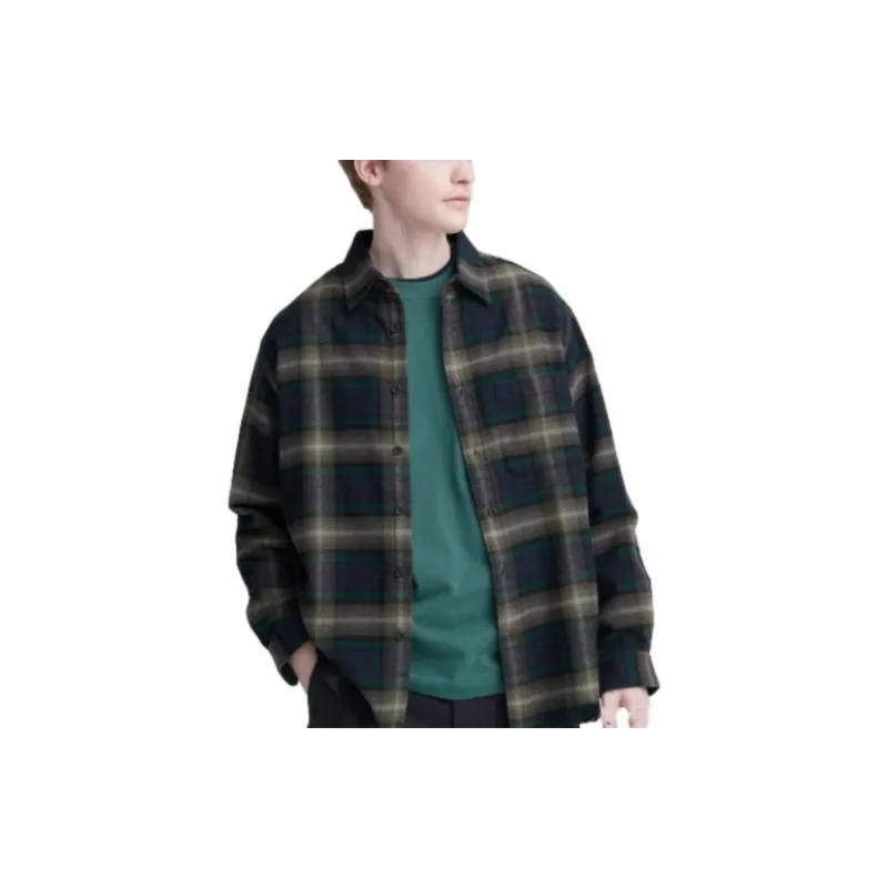 UNIQLO Shirts Men Dark Green-2
