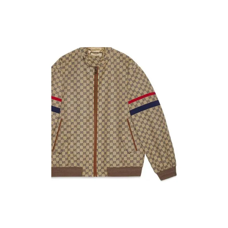 GUCCI Gg Cotton Canvas Bomber Jacket-5