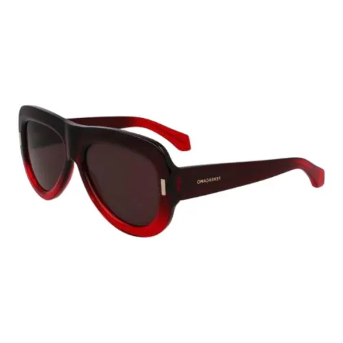 FERRAGAMO Metal Bio Based Plastic Blend Irregular Shape Sunglasses Women's Red