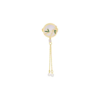 ROYALSASA Copper Faux Pearl Shell Slice Brooches Women's
