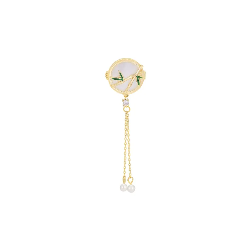 ROYALSASA Copper Faux Pearl Shell Slice Brooches Women's-0