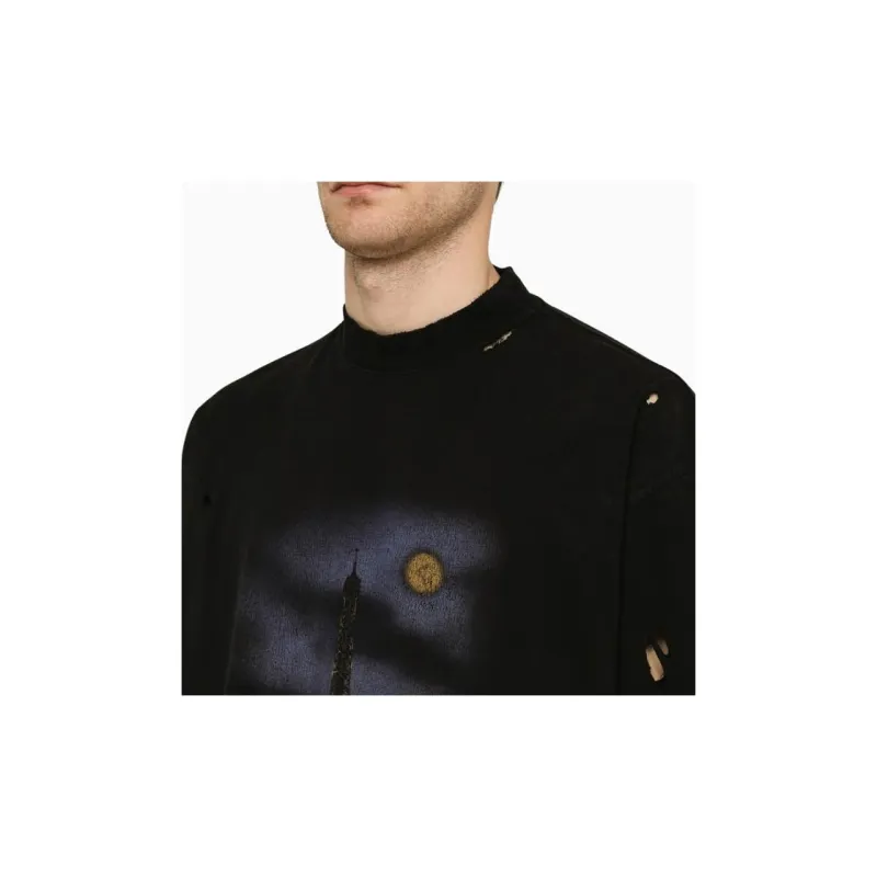 Balenciaga Paris Moon Worn Out Oversized T Shirt-3