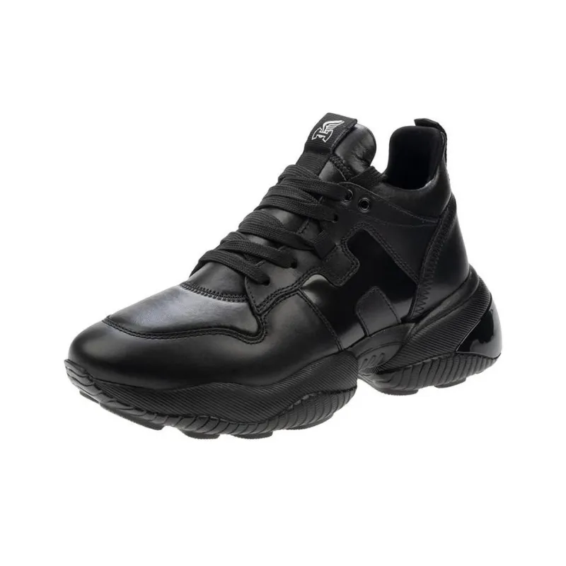 HOGAN Interaction Cushioned Slip Resistant Lightweight High Top Running Shoes Women's Black-2