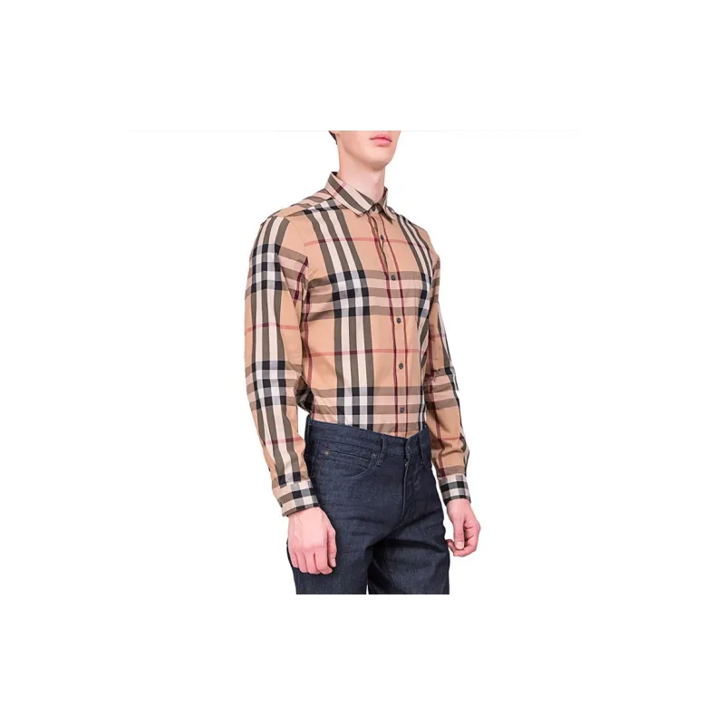 Burberry Shirts Men Camel-4