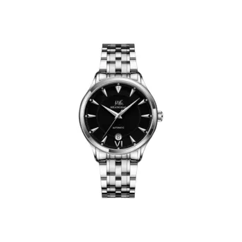 SHANGHAI Automatic Mechanical Movement Stainless Steel Watchband Watch Men's Watches Black Dial