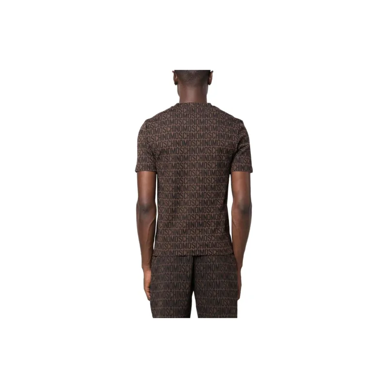 MOSCHINO Monogram-pattern Crew-neck T-shirt-2