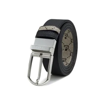 PIERRE CARDIN Pvc Belt For Men Versatile Pant Waist Belt Men's Black 3.1cm