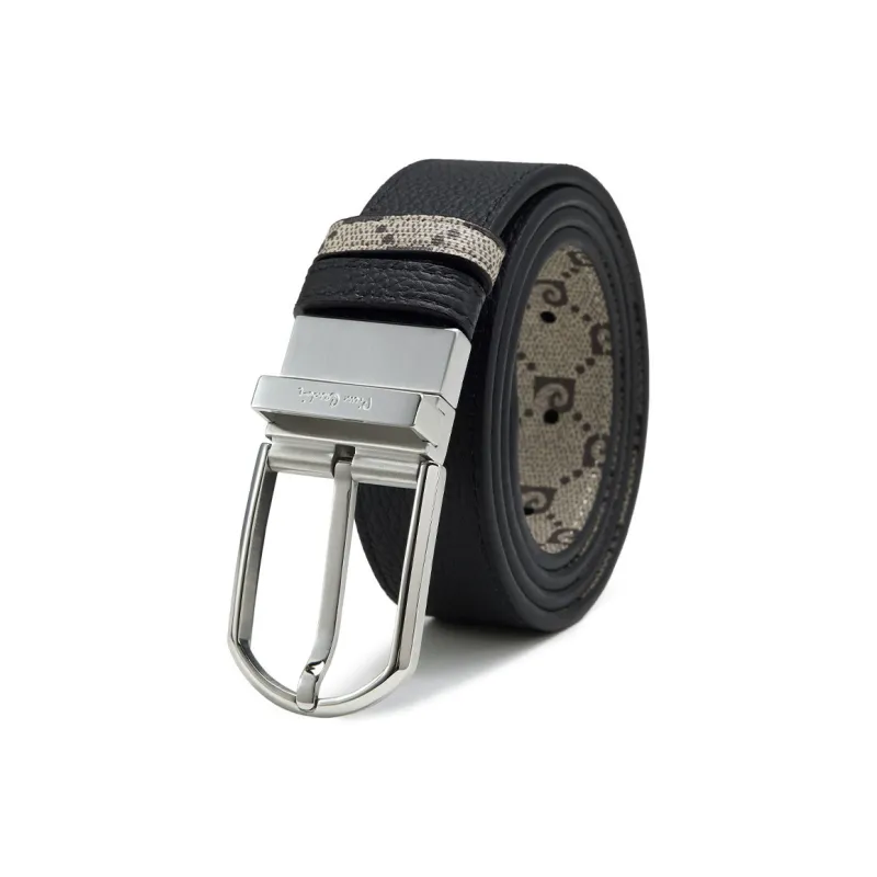 PIERRE CARDIN Pvc Belt For Men Versatile Pant Waist Belt Men's Black 3.1cm-0
