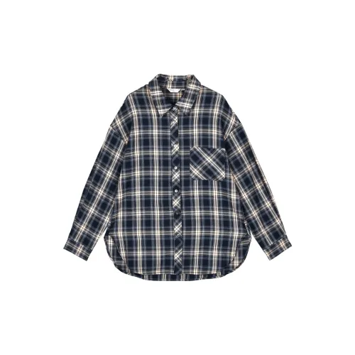 Cypress House Shirts Women's Navy Blue Plaid