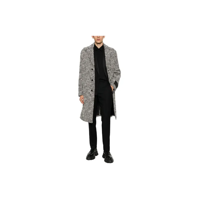VERSACE Single-Breasted Long Coat-1
