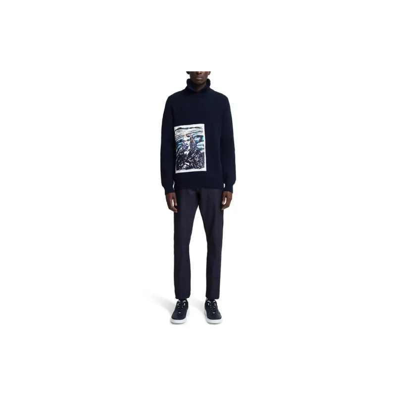 DIOR Quarterly New Products Cashmere Sweaters Men Navy Blue-3