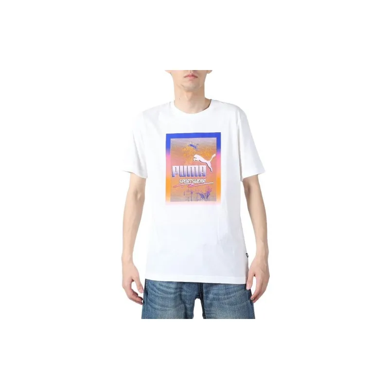 PUMA GRAPHICS T Shirt Men's White-2
