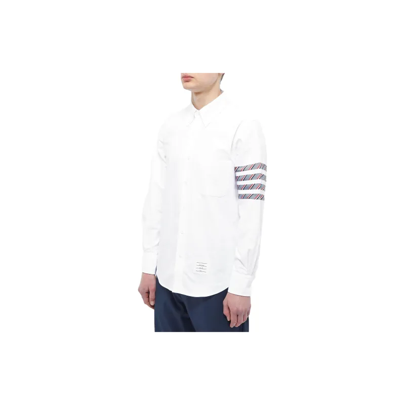 THOM BROWNE 4 Bar Striped Buttoned Shirt-3