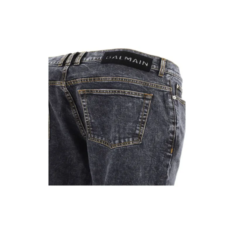 BALMAIN Straight Leg Denim Jeans-8