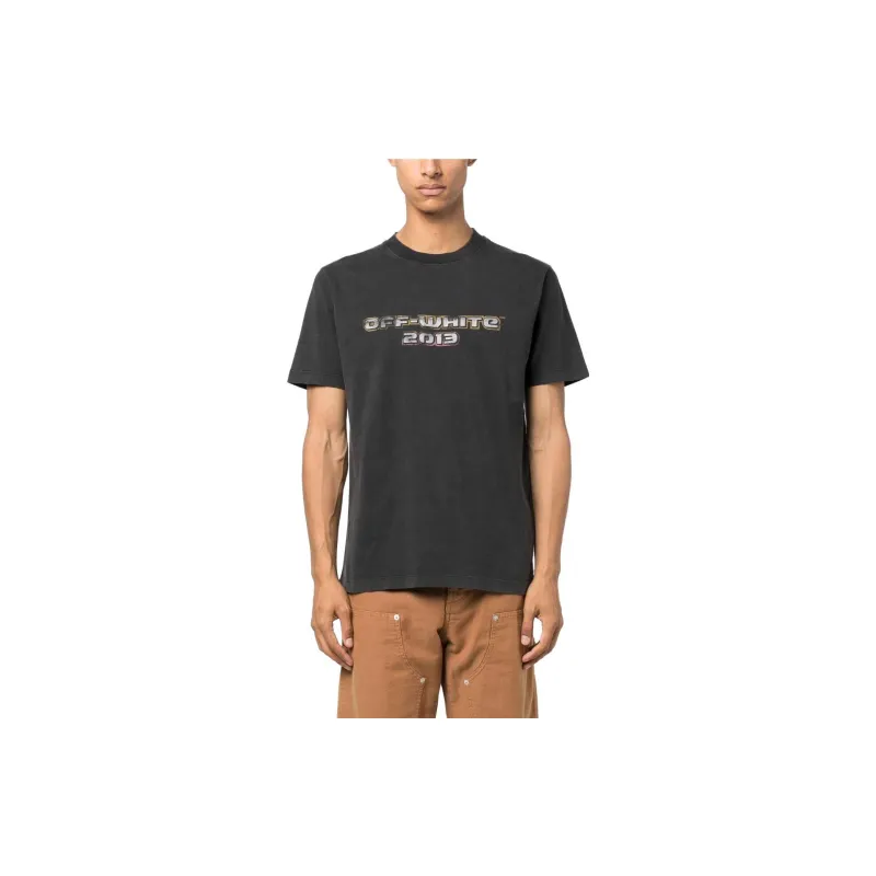 OFF WHITE Logo Print Cotton T shirt-1