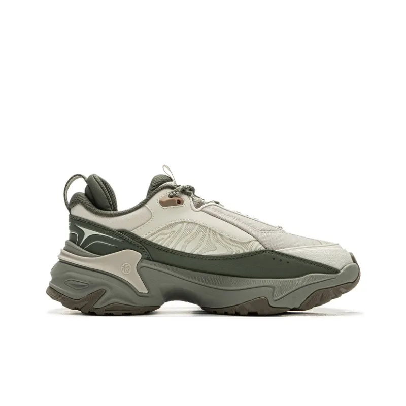 LiNing CF Su Chi 3 Cushioning, Slip Resistant, And Abrasion Resistant Low Top Hiking Shoes Women's Beige Green-1