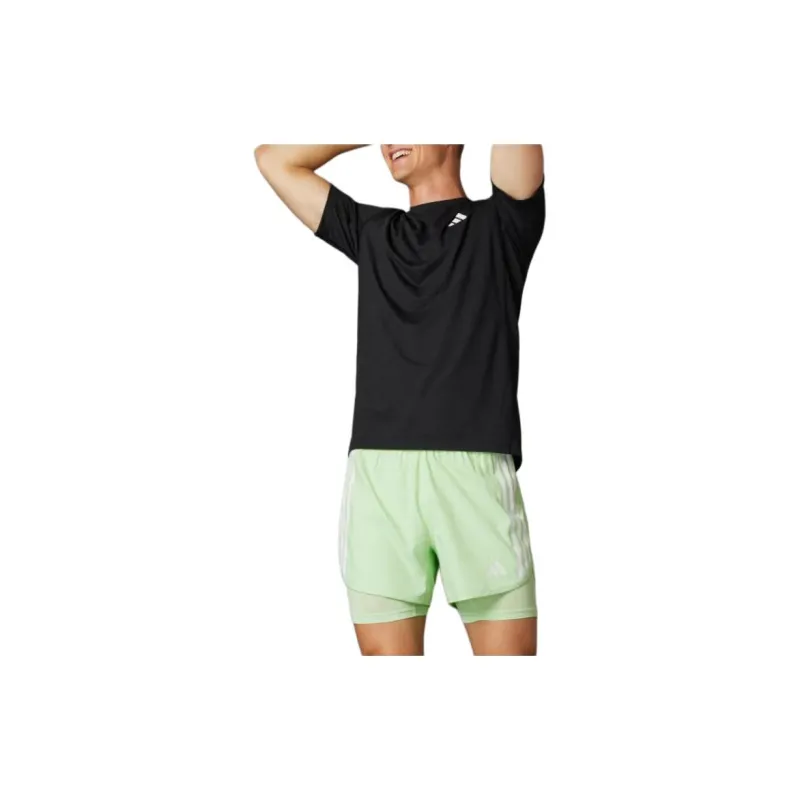 Adidas Own The Run 3-Stripes 2-In-1 Shorts Casual Shorts Men's Green-4