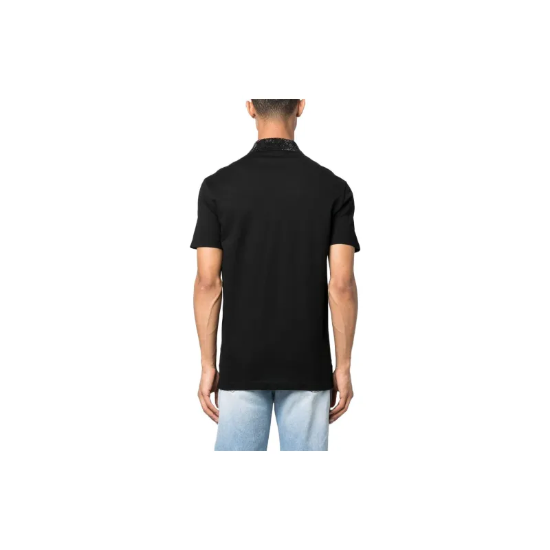VERSACE Embellished Short Sleeved Polo Shirt-2