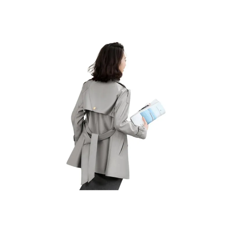 Yi Mengyuan Trench Coat Women's Gray-1