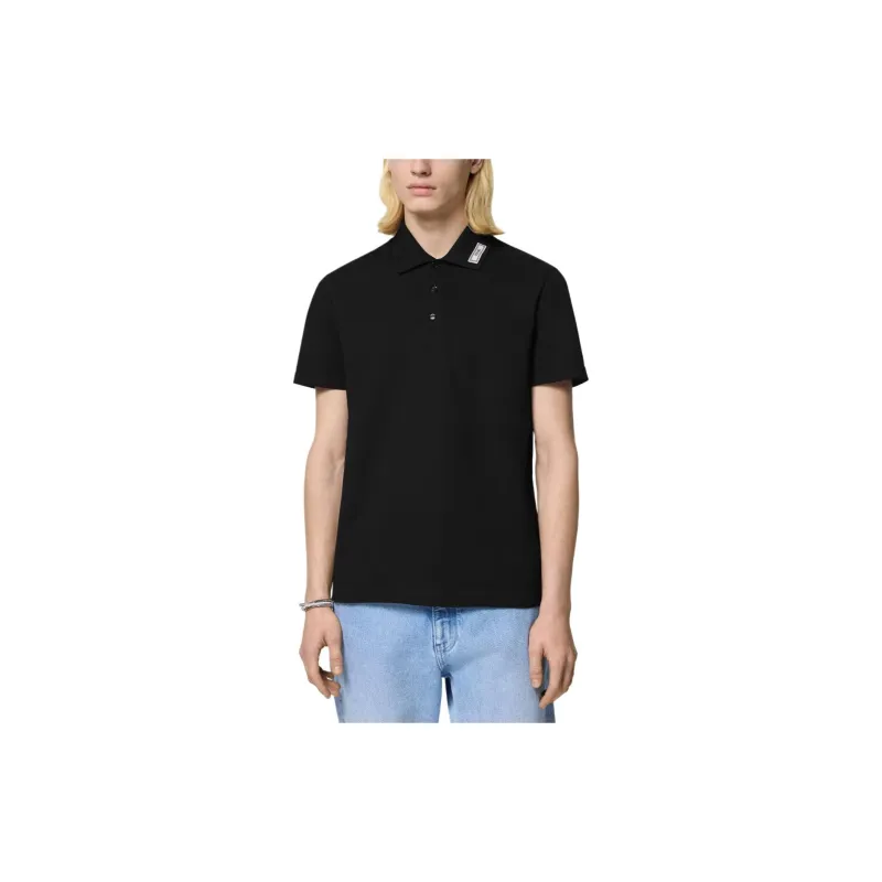 VERSACE Logo Patch Short Sleeved Polo Shirt-2