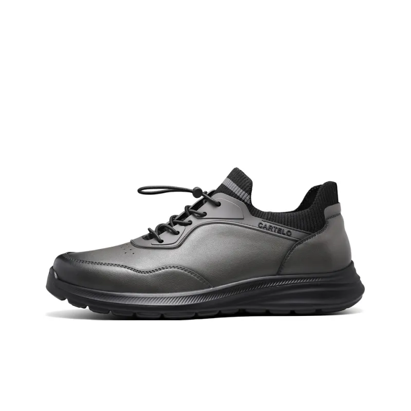 CARTELO Men's Casual Shoes Men Low Top Black/Stone Gray-5