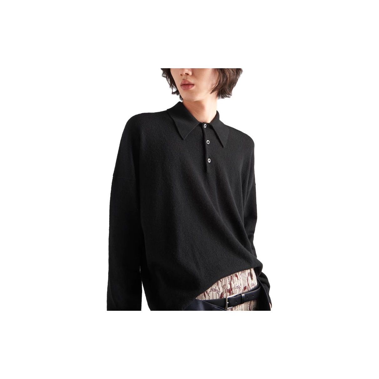 【送料&関税込】Prada Cashmere Shirt Prada Cashmere Polo Shirt | Grey | FARFETCH
