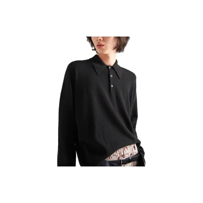PRADA Cashmere Polo Shirt-1