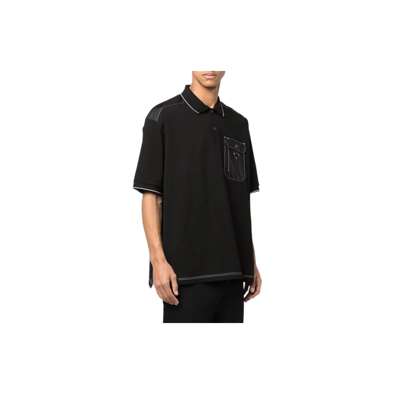 PRADA SS22 Polo Shirt Men's Black-4