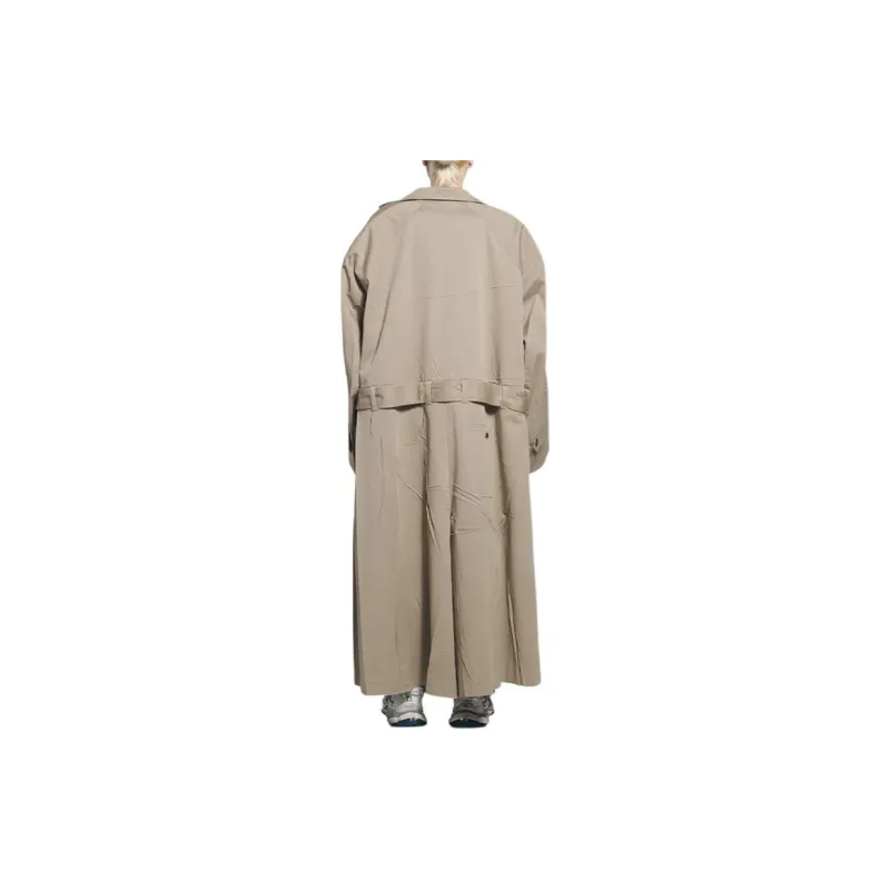 Balenciaga Trench Coat Loose Fit Style Men's Beige-3