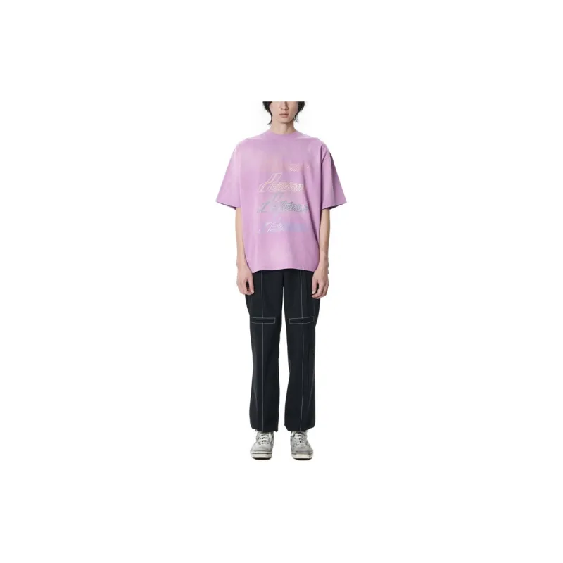 WE11DONE Iridescent Logo Hand Bleached T Shirt-3