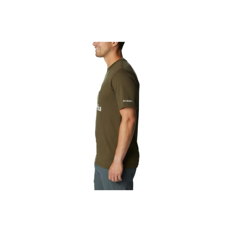 Columbia T Shirts Men Dark Olive Green-3