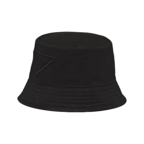 PRADA Cotton Bucket Hats Men's Black