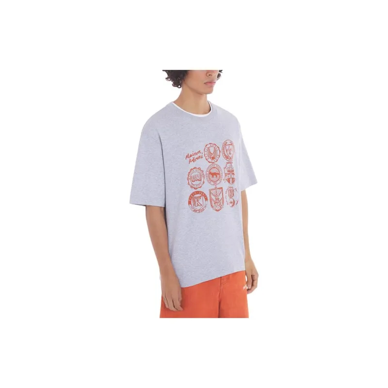 Maison Kitsune T Shirts Unisex Gray-2