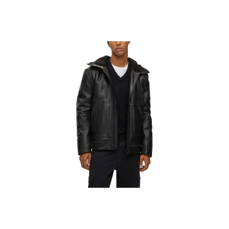 HUGO BOSS FW23 Leather Jacket Men's Black-5