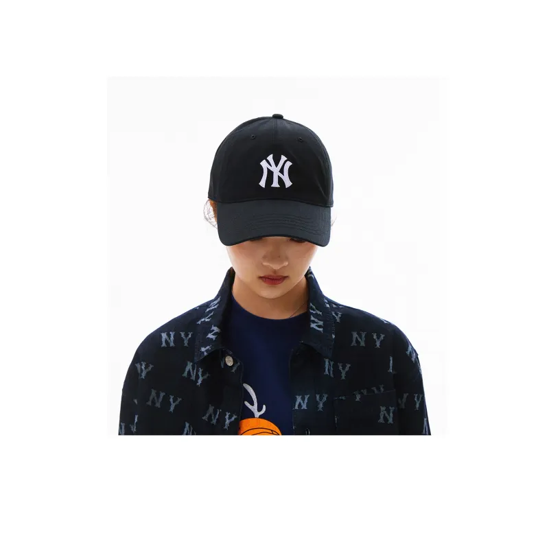 MLB Monogram Crew Neck Short Sleeved T Shirts Classic Large Star Same Style Sun Hat Combination Couple Unisex Black-11
