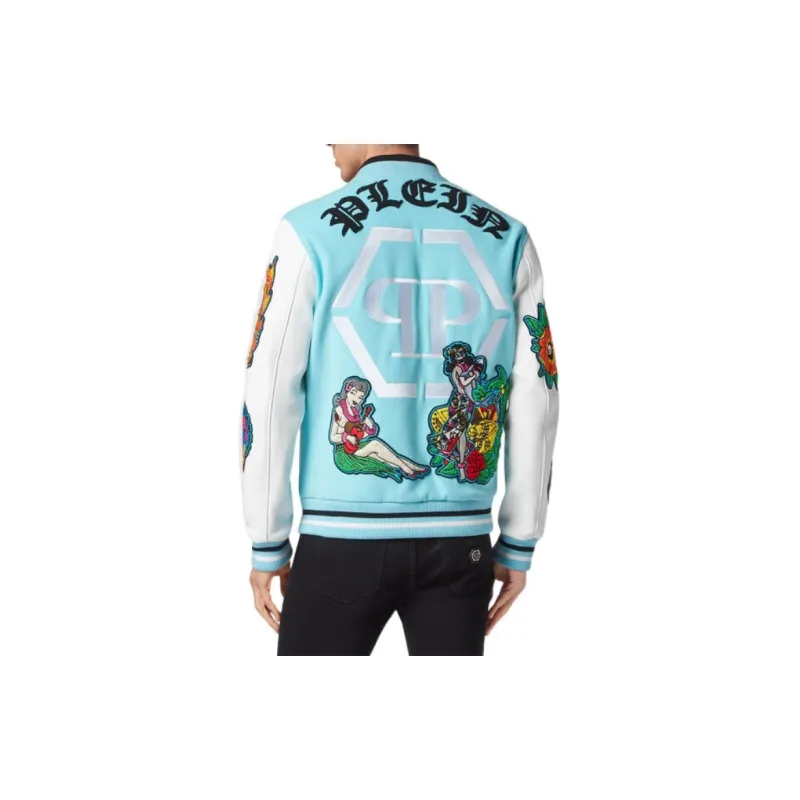 PHILIPP PLEIN Hawaii Varsity Bomber Jacket-3