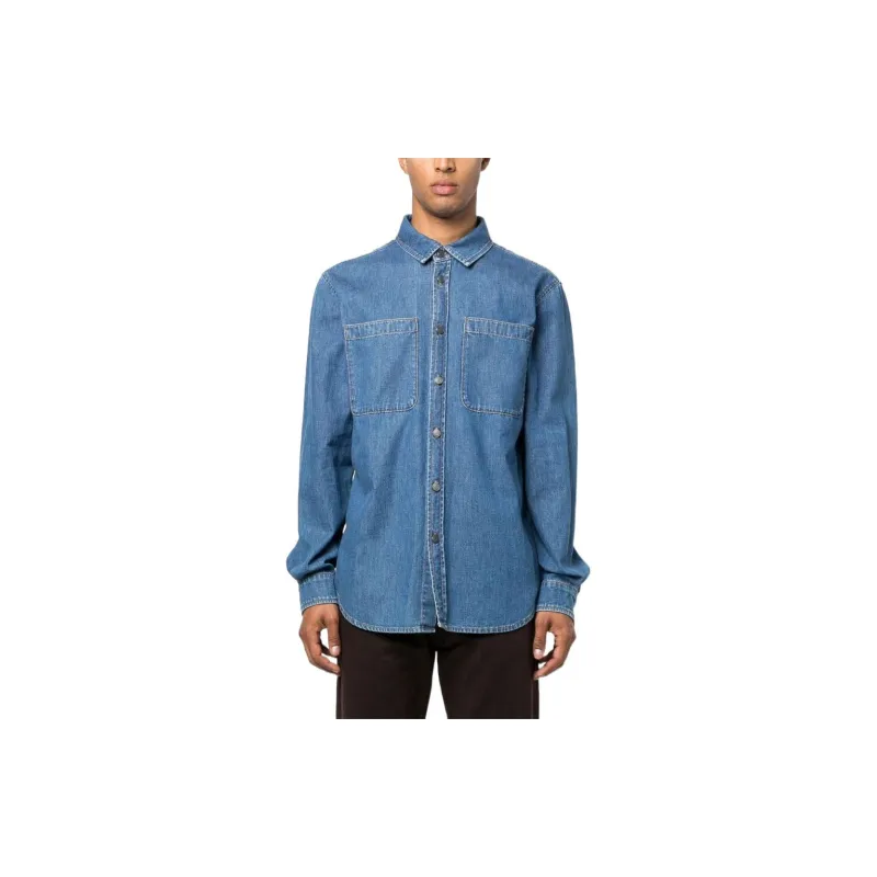 MOSCHINO Teddy Bear-Printed Buttoned Denim Shirt-2