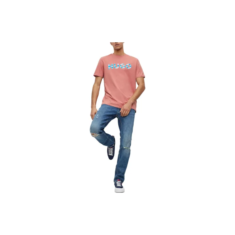 HUGO BOSS T Shirts Men Orange Pink-1