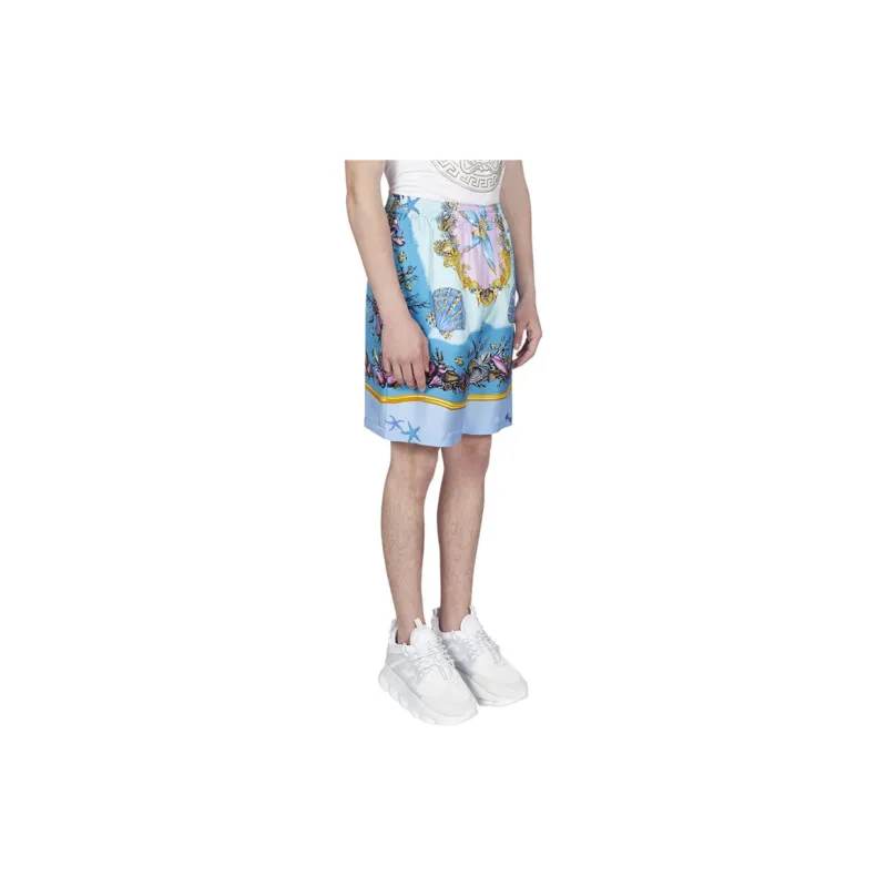VERSACE Trésor De La Mer Print Silk Shorts-5